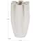White Ceramic Abstract Ribbed Dimensional Folded Vase with Floral Shaped Rim
